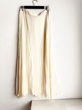 Rag and Bone Asymmetrical Pleated Ivory Silk Minimalist Skirt 6